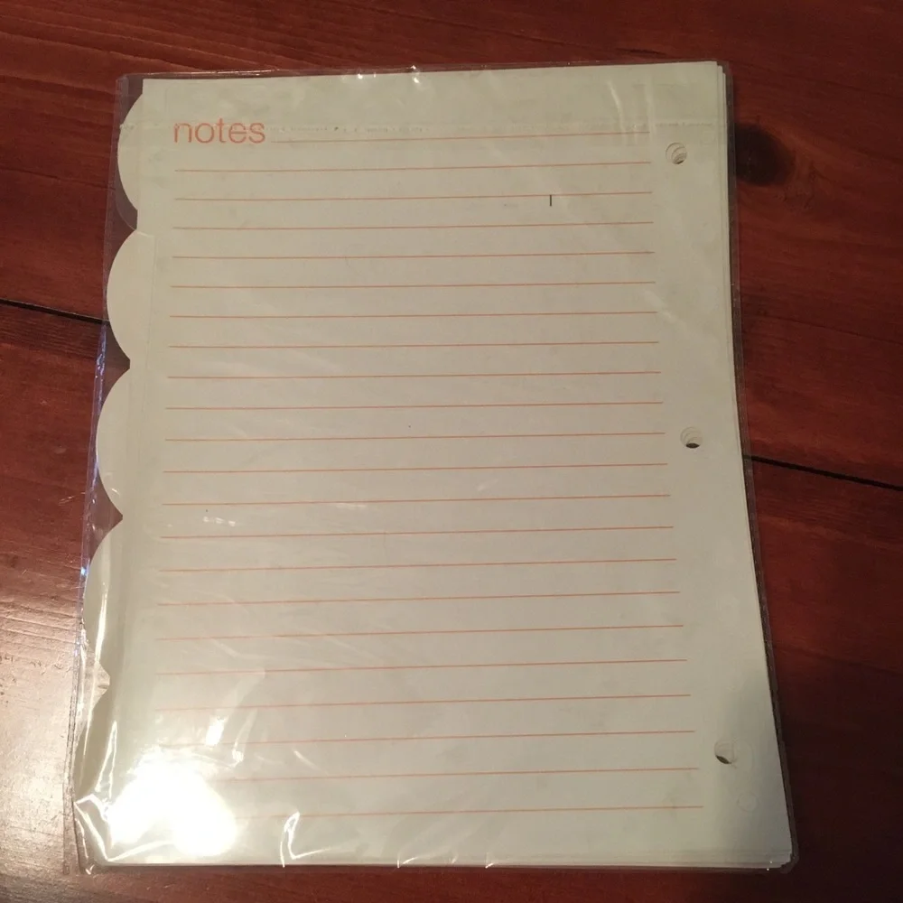 Tab dividers set of 5 orange and white 8.5 x 11”
